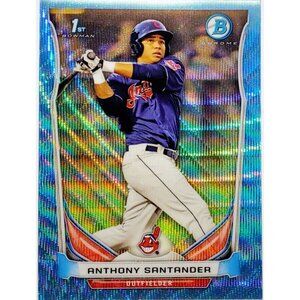 ANTHONY SANTANDER ROOKIE BLUE WAVE REFRACTOR "1ST BOWMAN" 2014 BOWMAN CHROME